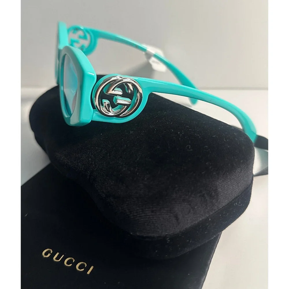 NWT Gucci GG1691S-004-54 Light Blue 54mm Sunglasses